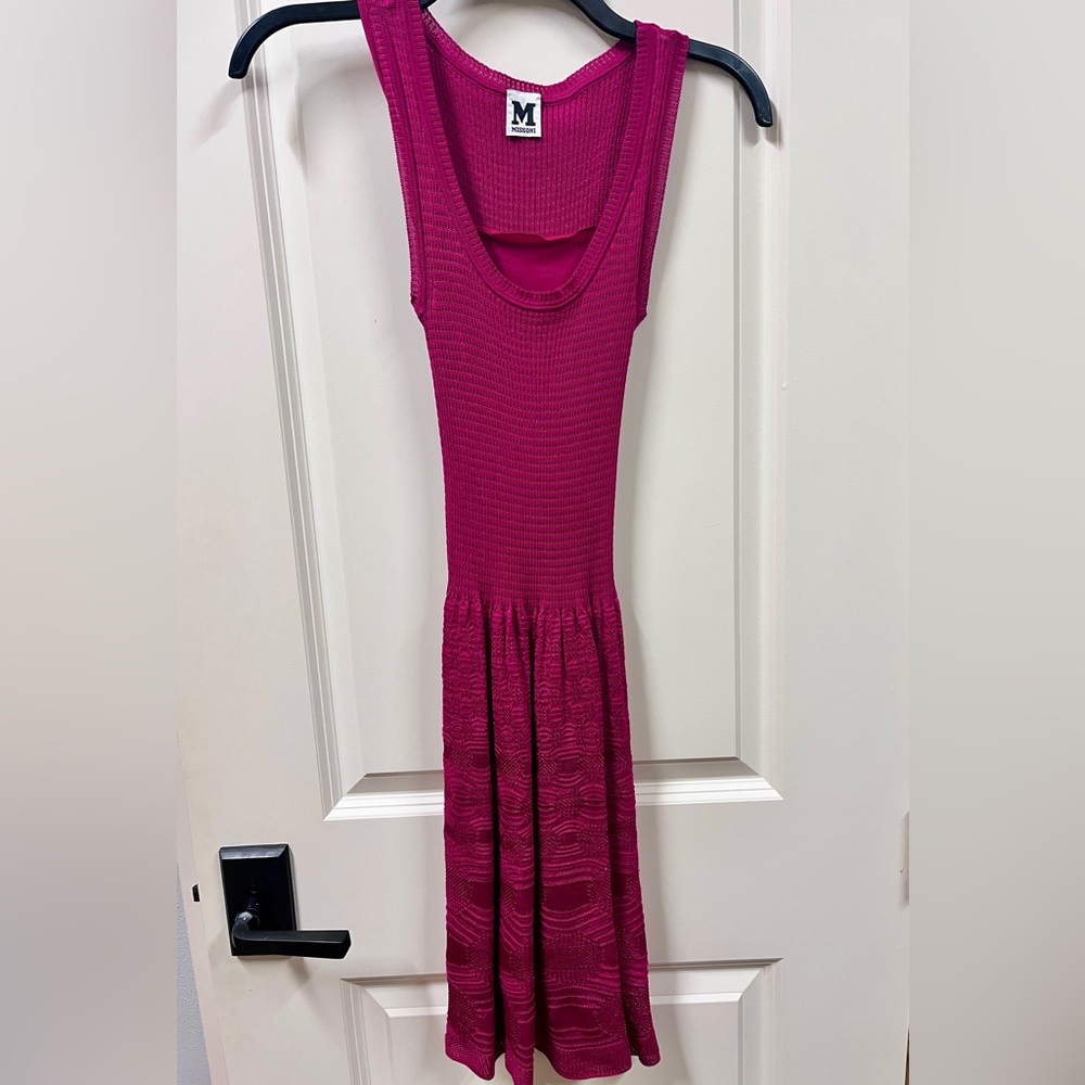 Missoni Rib Knitted Pink Fit And Flare  Women’s Dress - Size US 0 / 32